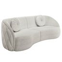 Ver imagem 1 de Sofá Decorativo com Almofadas 4 Lugares 318cm Tressê Zion M22 Bouclê Branco - Mpozenato