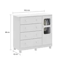 Ver imagem 3 de Quarto Gêmeos com 2 Berços Americanos e Cômoda Janelada Mimo 100% MDF Espresso Móveis Branco Brilho