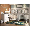 Ver imagem 1 de Quarto Gêmeos com 2 Berços Americanos e Cômoda Janelada Mimo 100% MDF Espresso Móveis Branco Brilho
