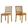 Kit 2 Cadeiras de Telinha Atenas em Madeira Maciça Tauari e Couro Caramelo - 2