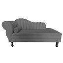 Ver imagem 3 de Recamier Decorativo Divã Amsterdã 147cm Lado Direito Couro Cinza