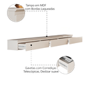 Ver imagem 4 de Aparador Suspenso para Hall de Entrada 3 Gavetas Aspen Off White Edn