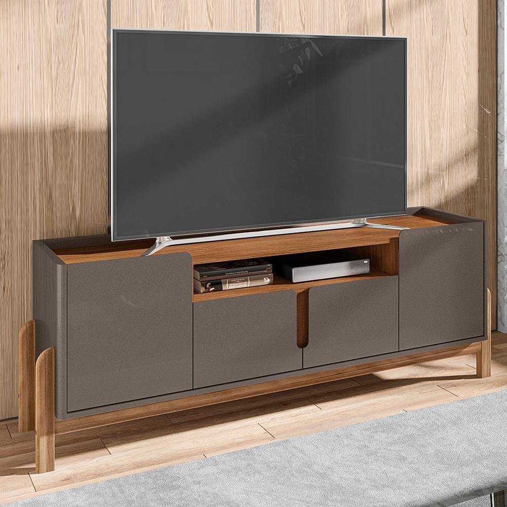 Rack Bancada Lizz 170cm Cinza Pérola/cedro para Tv até 60” - Casa