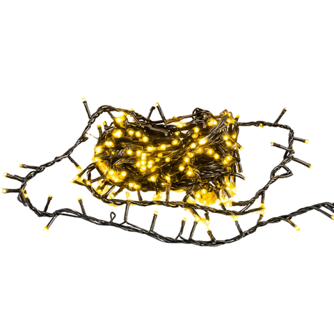 Pisca Natal Cordão Estrobo Branco Quente 10m com 500 Leds Branco Quente a Prova D'água