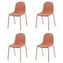 Ver imagem 1 de Kit 4 Cadeiras Bilbao Fratini Encosto Pp Terracota Assento Almofada Terracota Base Aço Terracota