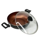 Ver imagem 2 de Panela Frigideira Caçarola Tampa de Vidro WOK 24 cm Antiaderente Alumínio - Cobre