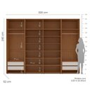 Ver imagem 3 de Guarda-roupa 8 Portas Modular com Maleiro Luna