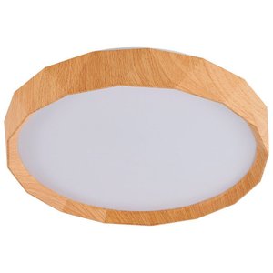 Plafon de Sobrepor Redondo Estilo Madeira 38,5cm Led 25w 3 em 1 Bivolt 16117-pl