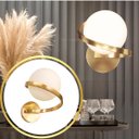 Ver imagem 1 de Luminária Arandela 24cm Globo Vidro 15cm Jabuticaba Parede Gimpo Kjbd-444:dourada