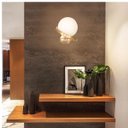 Ver imagem 4 de Luminária Arandela 24cm Globo Vidro 15cm Jabuticaba Parede Gimpo Kjbd-444:dourada