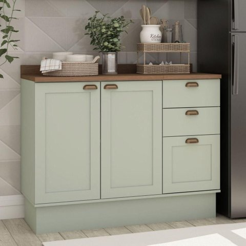 Rodapé para Cozinha Iluminata 45,7cm Verde Mint Genialflex Móveis