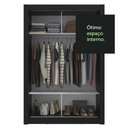 Ver imagem 3 de Guarda-roupa Solteiro 2 Portas de Correr com Espelhos Preto Milano Madesa Preto