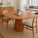 Ver imagem 1 de Mesa de Jantar Cone Redonda Laminado em Madeira 120cm Cairo
