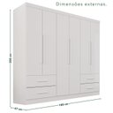 Ver imagem 5 de Guarda-Roupa Casal Modulado 11 Portas 4 Gavetas Alemanha Branco