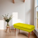 Ver imagem 2 de Puff Aparador Estofado Italy Decorativo Veludo Amarelo