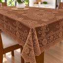 Ver imagem 2 de Toalha de Mesa de Renda 6 Lugares Retangular Marrom