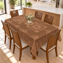 Ver imagem 1 de Toalha de Mesa de Renda 6 Lugares Retangular Marrom