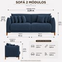 Ver imagem 4 de Sofá Living Nevada 4 Lugares 2,20m Veludo Azul