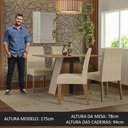 Ver imagem 4 de Conjunto Sala de Jantar Mesa Tampo de Madeira 4 Cadeiras Rustic/crema/imperial Agnes Madesa
