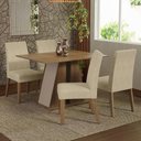Ver imagem 1 de Conjunto Sala de Jantar Mesa Tampo de Madeira 4 Cadeiras Rustic/crema/imperial Agnes Madesa