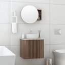 Ver imagem 3 de Conjunto Gabinete Suspenso para Banheiro Luna 1 Portas MDF - MDP 15mm 60cm Amadeirado Venturi