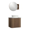 Ver imagem 1 de Conjunto Gabinete Suspenso para Banheiro Luna 1 Portas MDF - MDP 15mm 60cm Amadeirado Venturi