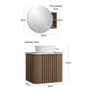 Ver imagem 2 de Conjunto Gabinete Suspenso para Banheiro Luna 1 Portas MDF - MDP 15mm 60cm Amadeirado Venturi