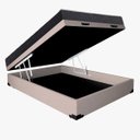 Ver imagem 1 de Cama Base Box Baú Casal Reforçado Sintético Bege + Colchão Casal Reforçado D33 20x138x188