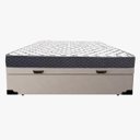 Ver imagem 3 de Cama Base Box Baú Casal Reforçado Sintético Bege + Colchão Casal Reforçado D33 20x138x188