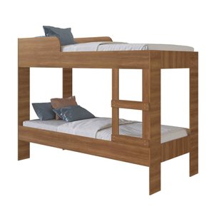 Cama Beliche de Solteiro para Colchões de 190x90cm Yuma Nogal Be092 Art In Móveis