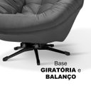 Ver imagem 3 de Poltrona Giratória em Veludo para Ambientes Corporativos Estrutura em Madeira:grafite