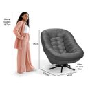 Ver imagem 4 de Poltrona Giratória em Veludo para Ambientes Corporativos Estrutura em Madeira:grafite