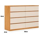 Ver imagem 2 de Cômoda Grande 8 Gavetas para Quarto Sinatra Cinamomo/Off White