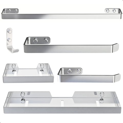 Kit de Acessórios para Banheiro Cromado 6 Peças Fs