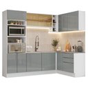 Ver imagem 2 de Armário de Cozinha Completa de Canto 399 Cm Branco/cinza Lux Madesa 01