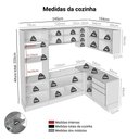 Ver imagem 3 de Armário de Cozinha Completa de Canto 399 Cm Branco/cinza Lux Madesa 01