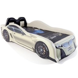 Cama Carro Solteiro Z300 Plus com Banco Esportivo - Bege - 1