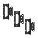 Ver imagem 1 de Dobradiça 4x3 de Sobrepor com Aba Embutida Aço Inox Preto Blister com 3un Única