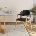 Ver imagem 3 de Kit 2 Cadeiras Mesa Jantar Suellen Versátil Reforçada Corino Cor:preto