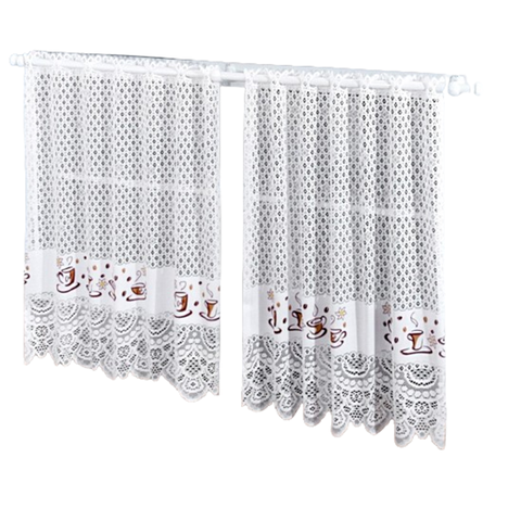 Cortina Pia Vitro Renda Cozinha Café 1,60x0,80 Alt