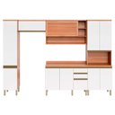 Ver imagem 1 de Cozinha Modulada Completa Thela Macadâmia 5 Peças (2aéreos+1balcão+2paneleiros) Czc19 Freijo-