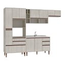 Ver imagem 1 de Cozinha Modulada Completa New 283 Cm Balcão Pia Armário Torre Nicho Forno Mdp Legno - Clicklar