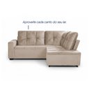 Ver imagem 4 de Sofá de Canto com Chaise Ibarra Suede Velut Bege - King House