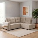 Ver imagem 1 de Sofá de Canto com Chaise Ibarra Suede Velut Bege - King House