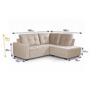 Ver imagem 2 de Sofá de Canto com Chaise Ibarra Suede Velut Bege - King House