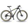 BICICLETA 29 PUMABIKE LINCE 9V STEEZ, FREIO HID, K7, SUSP TRAVA GUIDÃO, PRETO COM BRANCO E AMARELO,  - 1