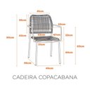 Ver mais imagens de Kit Mesa Arpoador Alumínio e Tampo em Vidro e 4 Cadeiras Copacabana Aço e Corda Nautica Bege/Marrom