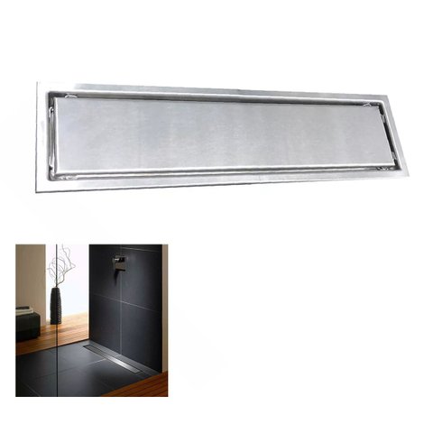Ralo Linear Oculto 50cm Inox Banheiro Lavabo Invisivel Anti Odor Anti Inseto Higienico Seguro Resist