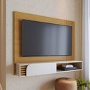 Ver imagem 1 de Painel Home Suspenso Jurerê 1.36 para Sala de Tv até 55 Polegadas Naturale Off White Matte Colibri