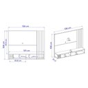 Ver imagem 2 de Painel Home Suspenso Jurerê 1.36 para Sala de Tv até 55 Polegadas Naturale Off White Matte Colibri